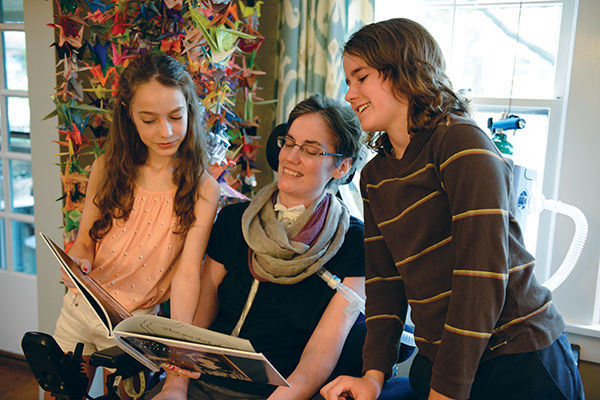 Melland with her daughters, photo by David Shaughnessy