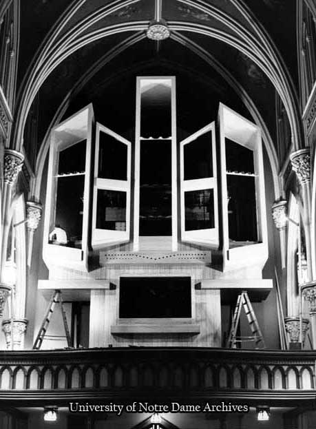 Basilica of the Sacred Heart Interior - Installation of Holtkamp Organ, 1978.
