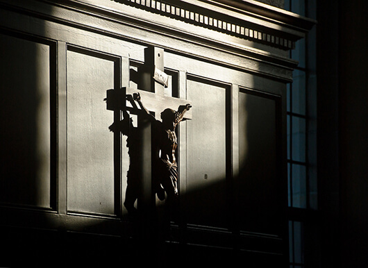 Crucifix in the Oak Room, photo by Matt Cashore