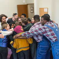 A group hug before showtime.