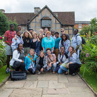 After arriving Thursday in England, the Robinson Shakespeare Company toured the Shakespeare Birthplace in Stratford-upon-Avon.