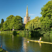 The morning of the Robinson Shakespeare Company's performance at Shakespeare's New Place dawned sunny on the River Avon.