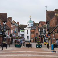 Shops on Henley Street in the historic center of Stratford-upon-Avon.