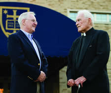 Tom Scanlon & Father Hesburgh photo by Matt Cashore
