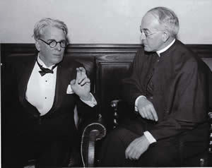 William Butler Yeats with then-ND-president Father Charles O'Donnell, CSC, in 1933