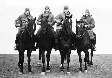 Notre Dame's Four Horsemen; photo from University of Notre of Notre Dame Archives
