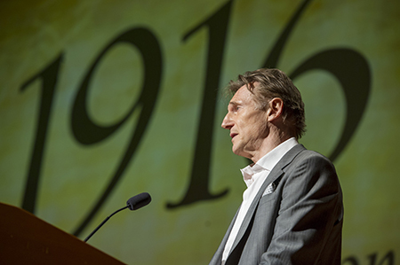 Liam Neeson narrates 1916: The Irish Rebellion, a three-part documentary produced by Notre Dame's Keough-Naughton Institute for Irish Studies, airing this spring on PBS stations, photo by Barbara Johnston