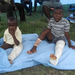 Two children with temporary casts awaiting surgery.