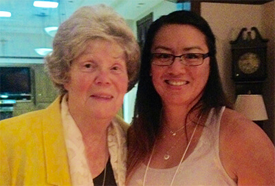 Sister Kateri Maureen Koverman (left) and Kateri Yaley Garcia at a 2015 reunion of Operation Babylift children from Sister Maureen's orphanage in South Vietnam, photo courtesy of the author