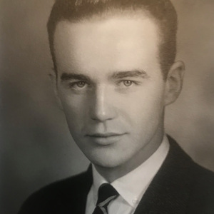 A photo of Bernard Cullen in a suit coat and tie as a Notre Dame student in the late 1930s.