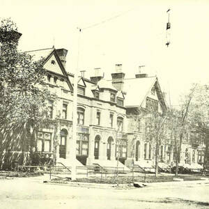 Oliver Row, elegant townhouses on North Main Street in South Bend, built in 1883.