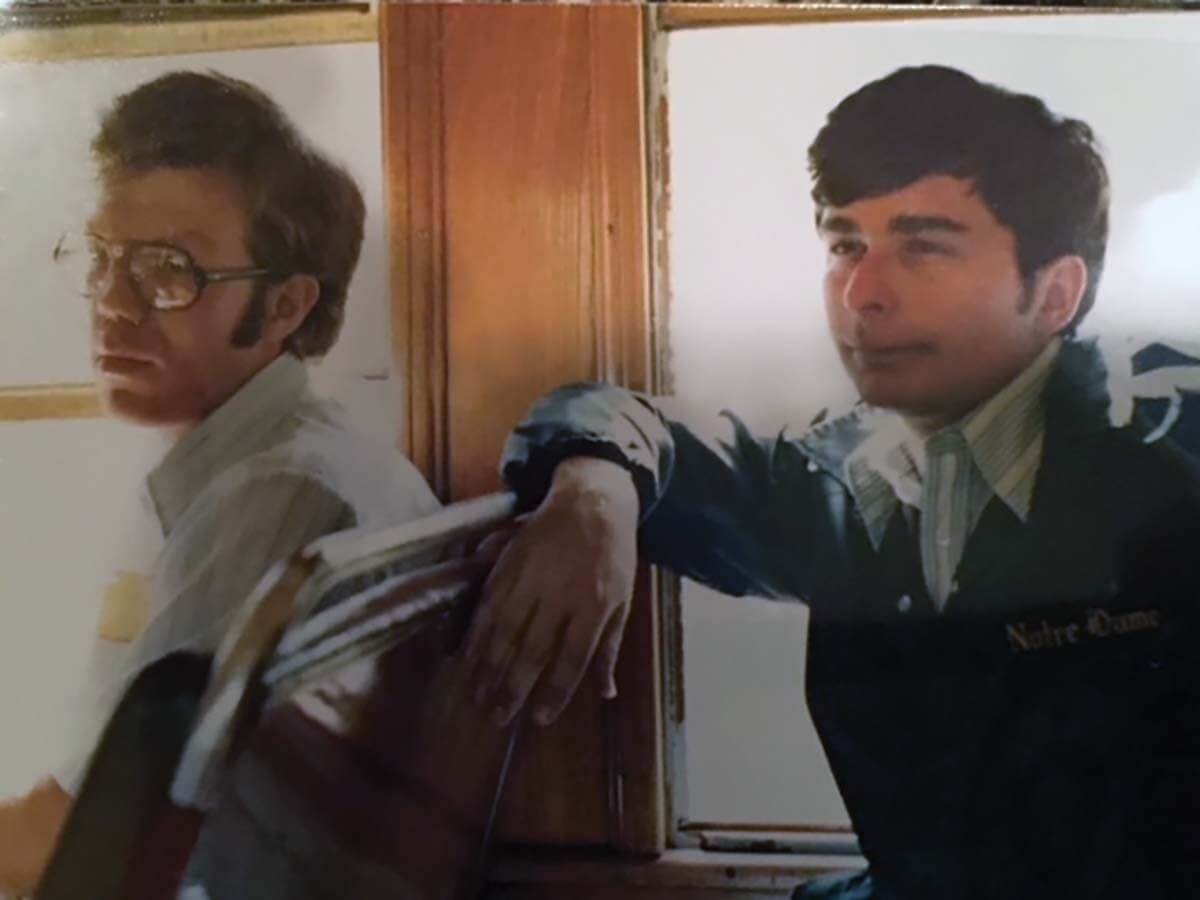 A photo of Dave Bottger and Mike Gianunzio as law students.