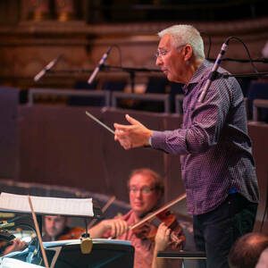 Conductor Robin Fountain directs the South Bend Symphony during a dress rehearsal for the ballet Raffaella